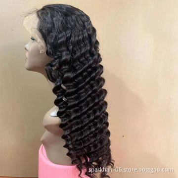 Cheap Wholesale Hair Wigs Human Lace Front Closure Deep Wave Full Virgin Brazilian Cuticle Aligned Lace Closure Human Hair Wig